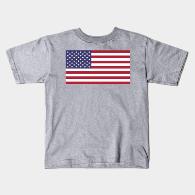 Patriotic Red White Blue Stars And Stripes Flag Kids T-Shirt by redhomestead